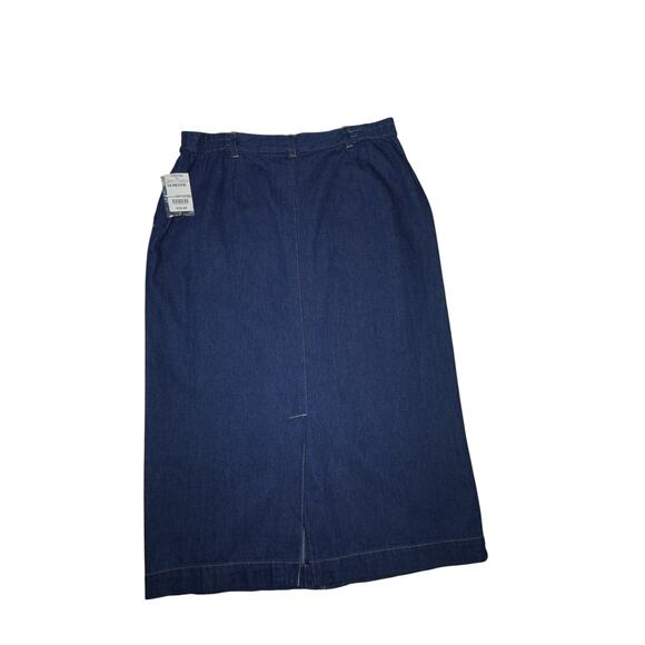 Vintage Cabin Creek Denim Button Front Skirt Dark Stonewash Size 14P NWT - Picture 5 of 6